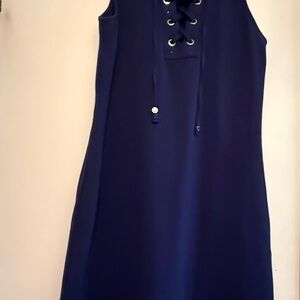 Tommy Bahama Navy Lace-Up Mini Dress